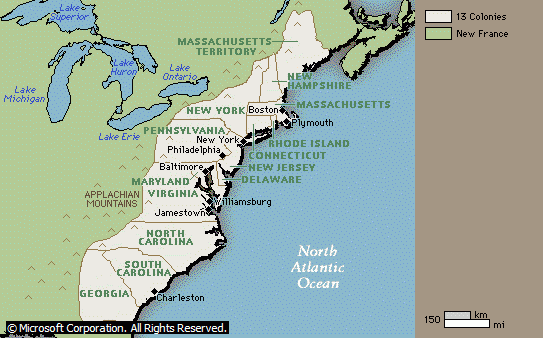 Britain's 13 American Colonies before 1763