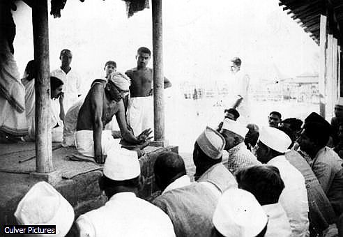 Mohandas Gandhi teaching